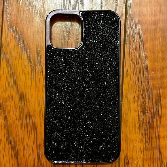 Nanette Lenore iPhone 12/12 Pro case sparkly black rhinestone - Picture 2 of 3